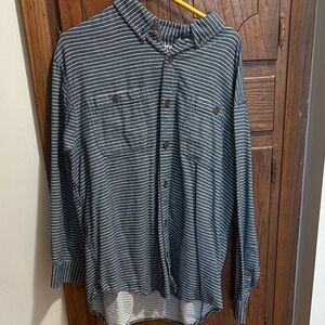 Duluth Trading Co. Relaxed Button Up- striped